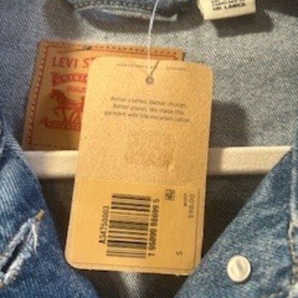 Levis Baggy Trucker Jacket Men's Size Small Blue Denim New With Tags NWT - Picture 3 of 5